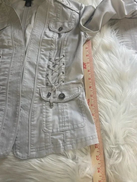 White House Black Market Sz 6 Grey Women’s Light Weight Jacket - Picture 9 of 14